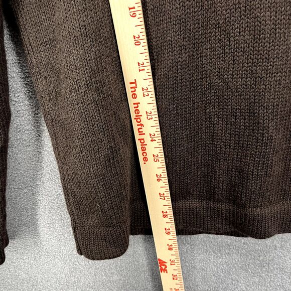 Banana Republic Sweater Mens Large Brown Knit High Neck Extra fine merino wool - Picture 14 of 16